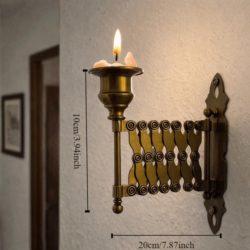 Vintage Wall-Mounted Candlestick Adjustable Metal Candle Holder Candle Bracket  Gifts