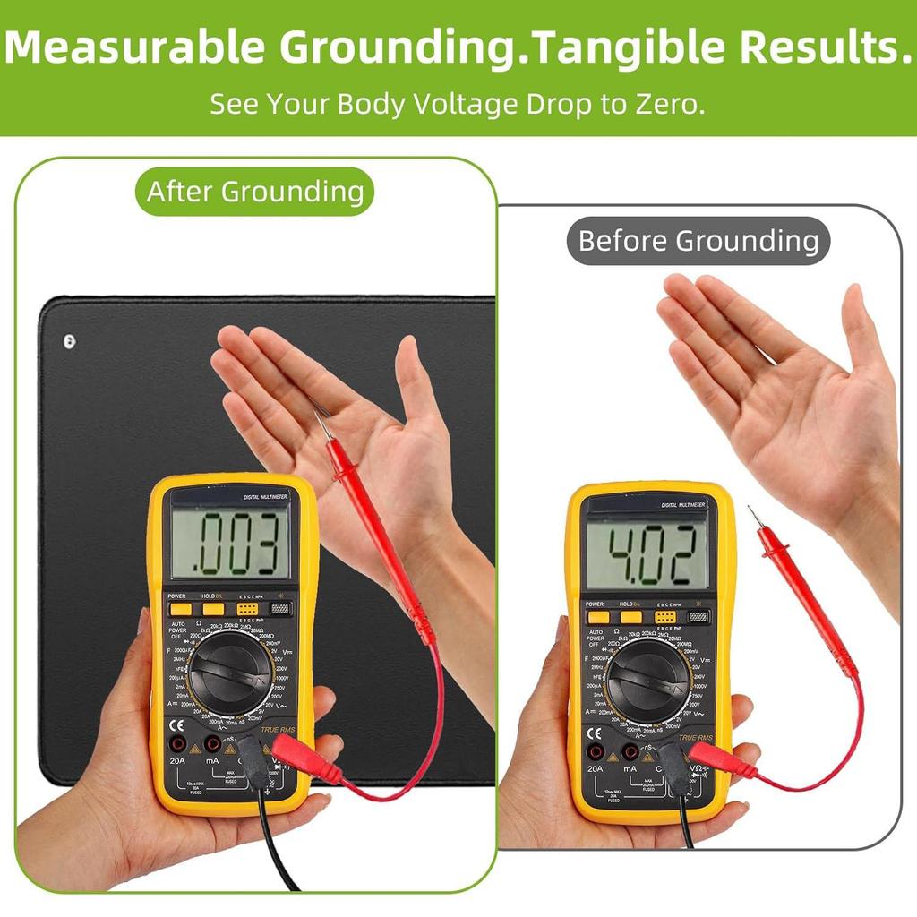 23.6"x35.4" Grounding Mat Grounded Foot Pad Desk Floor Mat with Cord Sleep Comfort Balance Soft Reusable Skin-Friendly Easy Connection Home Office Use