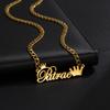 Atoztide Custom Necklaces Personalized Stainless Steel 4mm NK Cuban Thick Chain Pendant Letter for Women Jewelry Gift