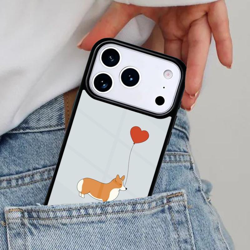 Cartoon Corgi Dog Phone Case for iPhone 16e 15 14 13 12 17 Pro Max Plus Air 17pro Cover Coque