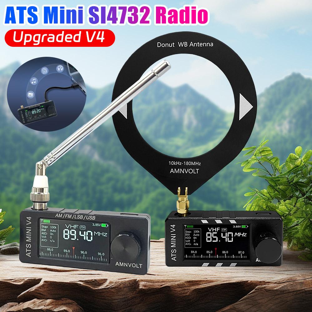 NEW AMNVOLT V4 ATS MINI SI4732 Radio ESP32-S3 SI4732 DSP Radio FM AM SSB LSB USB Receiver Mini Pocket Radios for Indoor Outdoor