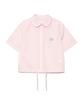 LEE Women Seersucker String Short Sleeve Shirt Pink