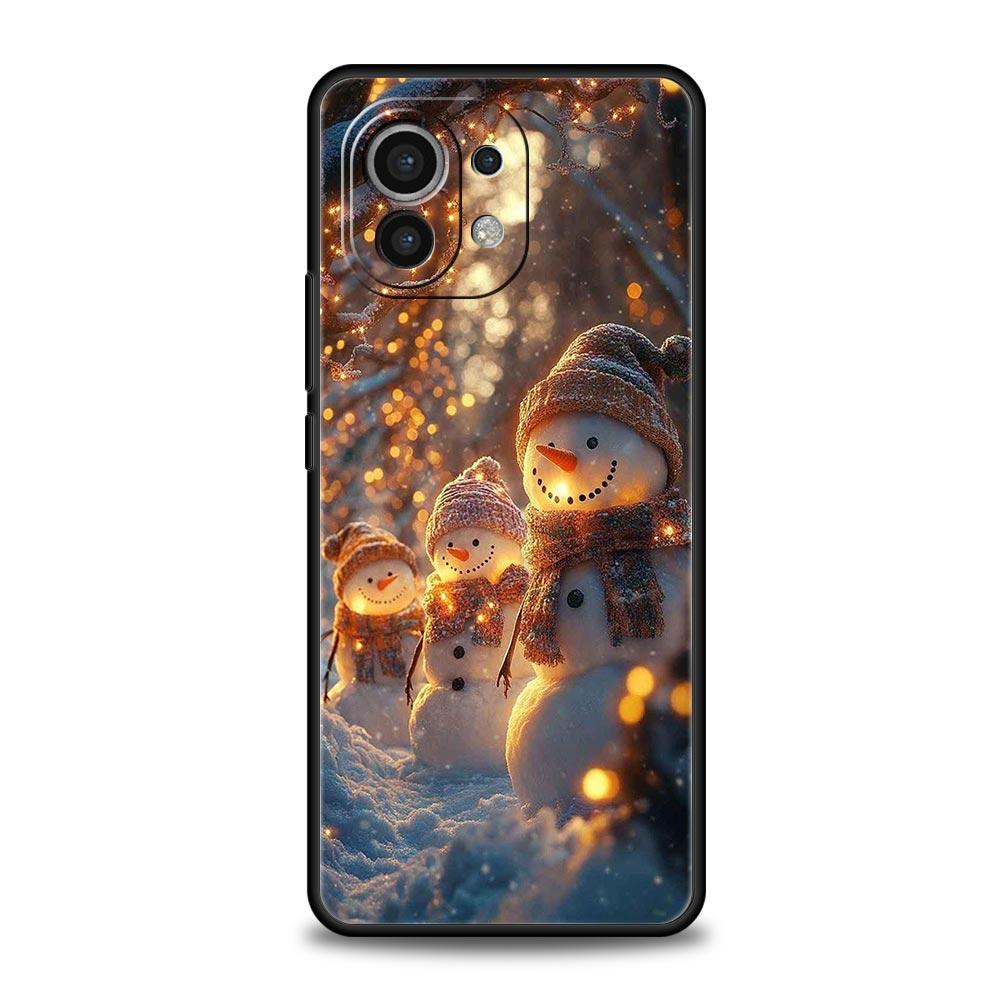 Christmas Snowman Phone Case Cover for Xiaomi Mi 17 15 14 13 12 11 Ultra 15T 14T 13T 12T 11T Pro Lite 5G Soft TPU Shell Fundas