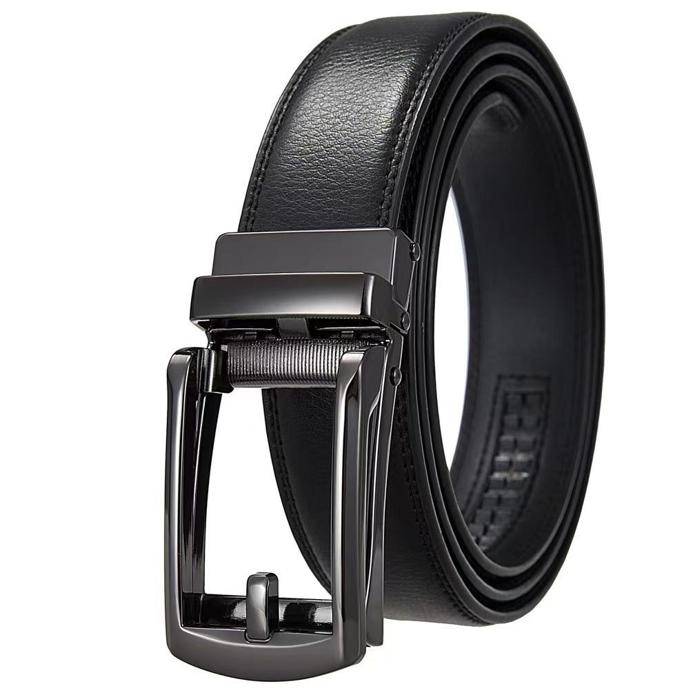 New Hot Selling Men's Genuine Leather Belt, Two-layer Cowhide, Business Fake Needle Buckle, Fashionable High-end Belt, Factory Direct Sales