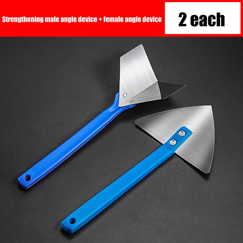 Stainless Steel Spatula Sealing Tools Corner Trowel Plastic Handle Trowel Painting Putty Internal External Corner Putty Scraper