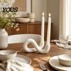 Unique 3D Printed Candle Stand Infinity Loop Taper Holder, Abstract 2?Candlestick Geometric for Two Candles Minimalist Dining Table Decor,