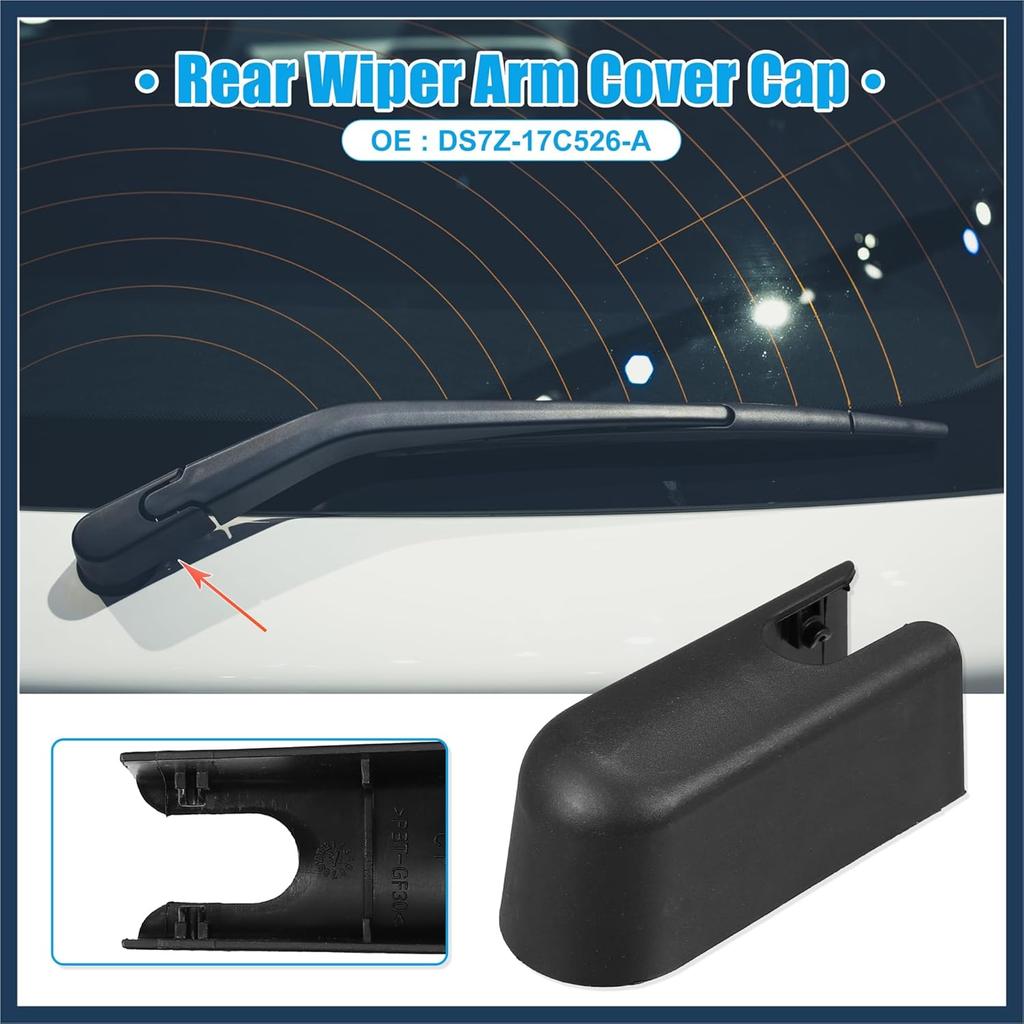 Rear Windshield Wiper Arm Nut Cover Cap Fit for Ford Edge - Pack of 1 Black Stylish Design