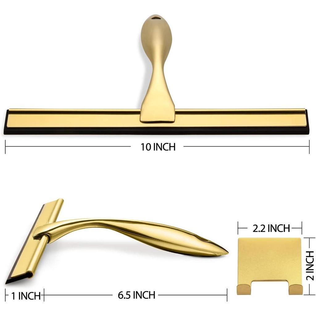 All-Purpose Shower Squeegee for Shower Doors, Bathroom, Window and Car Glass - Bronze, Stainless Steel