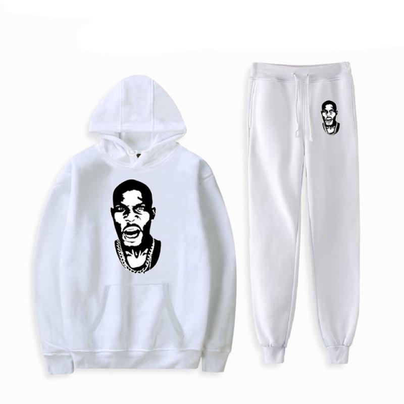 American Rapper DMX Print Männer Frauen Sweatshirt Set Casual Hoodie Und Hosen 2 stücke Sets Übergroßen Trainingsanzug Mode Unisex Kleidung
