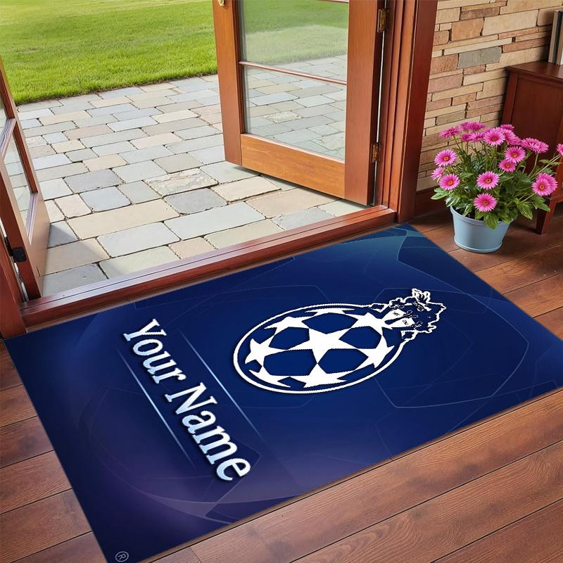 Crystal Velvet Rug Custom Name Text, Soft Non Slip Floor Mat Home DecorFC Porto