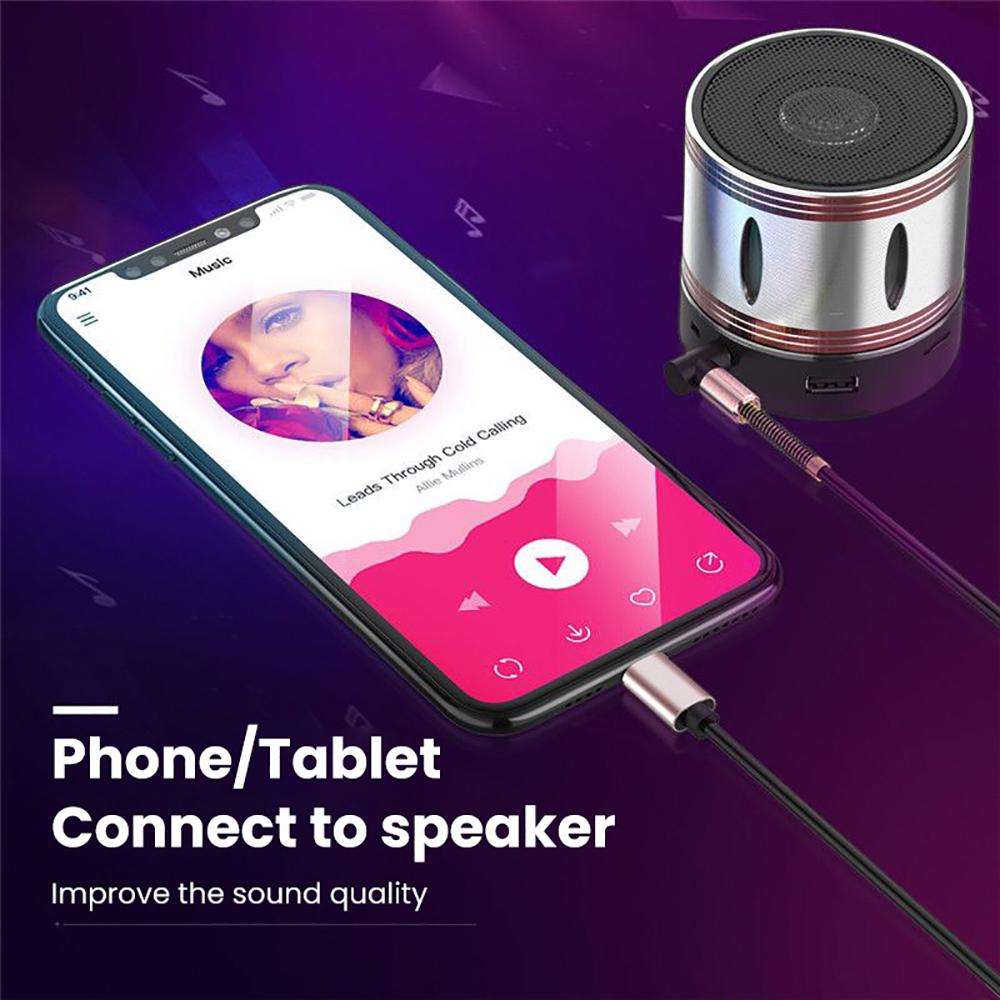 Type C Audio Cable USB C To 3.5mm Jack Aux Audio Adapter For Headphone Headset Speaker Type-C Converter Car Spring Coiled Wire