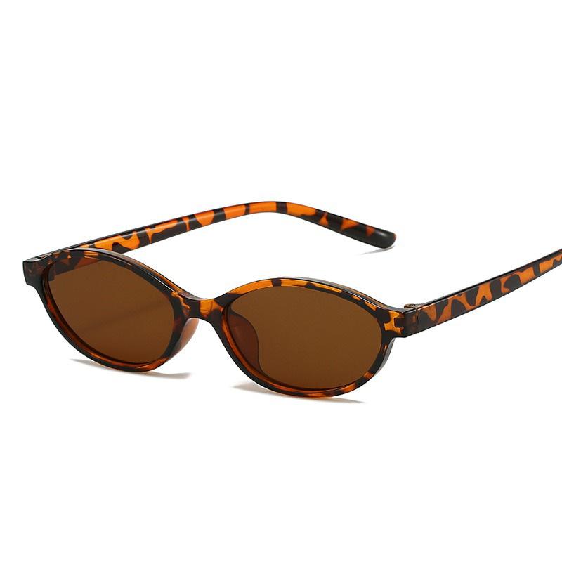 Eye Sunglasses Anti-Glare Narrow Frame Sunglasses Retro Oval Sunglasses Uv400 For Punk Fashion Beach Daytime Wear