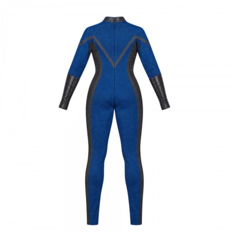 Halloween Womens Fantastic Four Cosplay Jumpsuit Blue Roleplay Costume Festive Parties