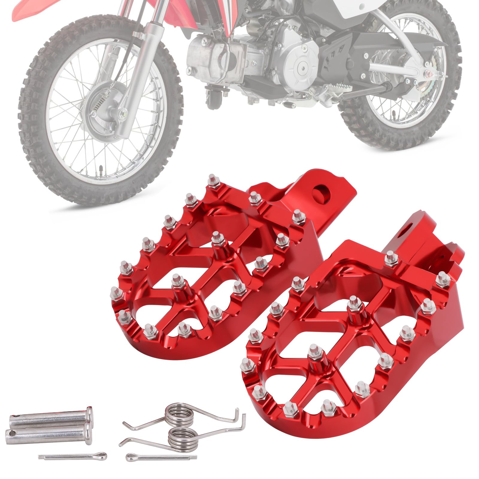 

JFG Motorcycle Foot Pegs Step Anti-Slip Aluminum Compatible Car Models CRF125F CRF110F Off-Road Bike Motorcycle Pedal - Black