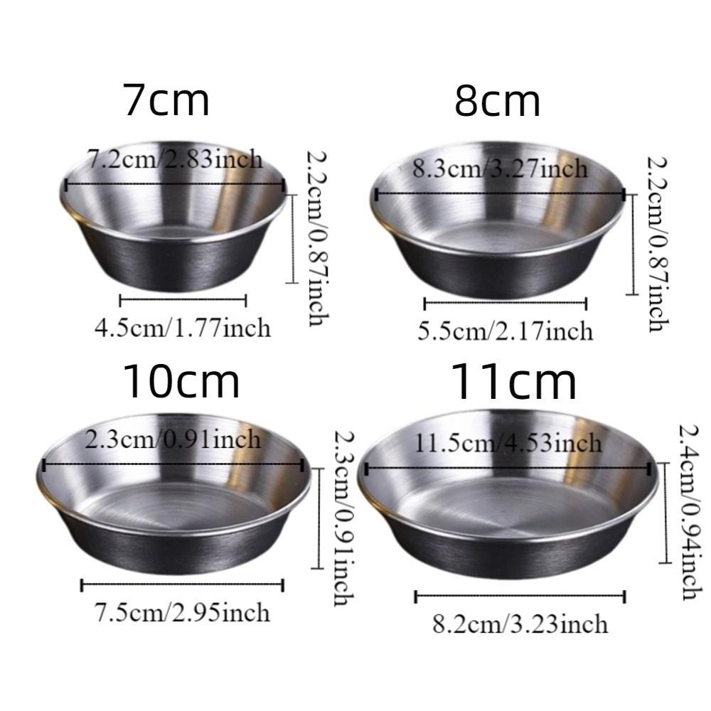 3pcs Stainless Steel Barbecue Sauce Cup Thickening Seasoning Dish Korean Sauce Dish  Kitchen