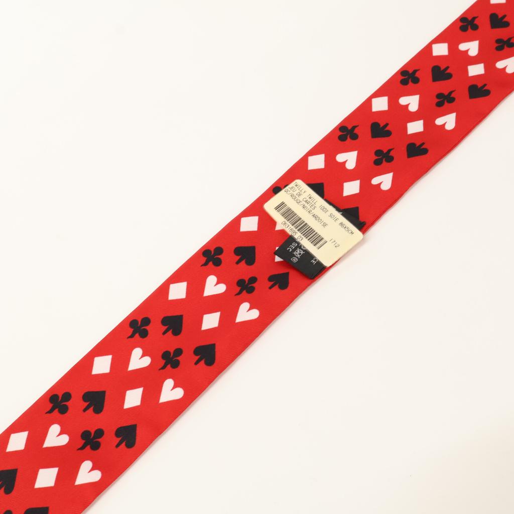 HERMES [Brand new, unused] H063169S-03 JEU DE CARTES Playing Cards Silk Twilly scarf 03 QC/ROUGE/NOIR/ARDOISEUsed
