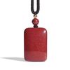 Natural Cinnabar 'No Worries' Pendant: Peace & Safety Purple Gold Sand Necklace for Men & Women
