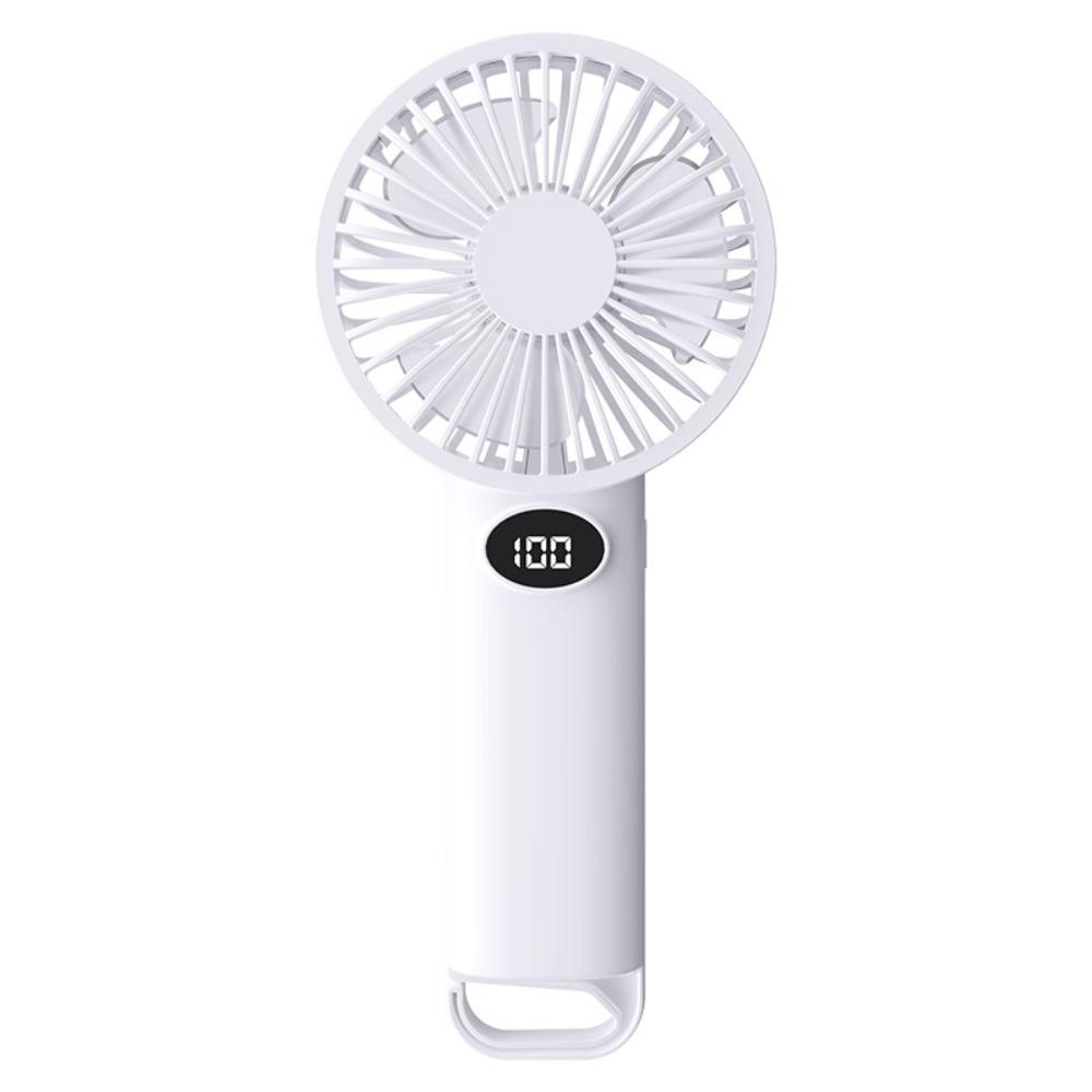 LCD Display Portable Fan USB Rechargeable Handheld Vertical Handheld Fan Silent 6-Speed Wind Power Electric Fan Desk Use