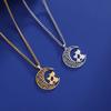 Cazador Crescent Moon Cat Pendant Necklaces for Women Animal Kitten Filigree Neck Chain 2026 Stainless Steel Jewelry Gift Trend