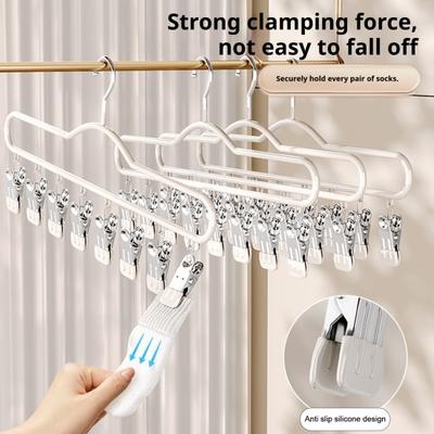 1/2/3 Pezzi Gruccia con 8 Clip Gruccia Multifunzione Salvaspazio Organizzatore da Appendere per Armadio Jeans Gonne Sciarpe Cinture Asciugamani Accessori