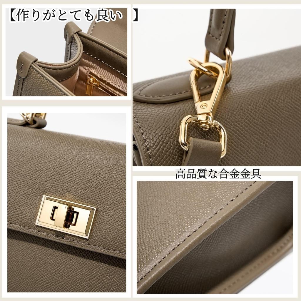 YOBLUELO Genuine Leather Shoulder Bag for Small Mini Elegant or Handbag with Zipper Pocket Women, Handbag, 2-Way Bag, Lightweight, Simple, Look,