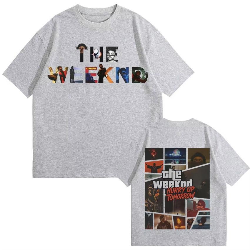 Trendy The Weeknd Hurry Up Tomorrow Double Sided Print Graphic 2026 Spring Summer Men Women Short Sleeve Top Gothic Hot Sale