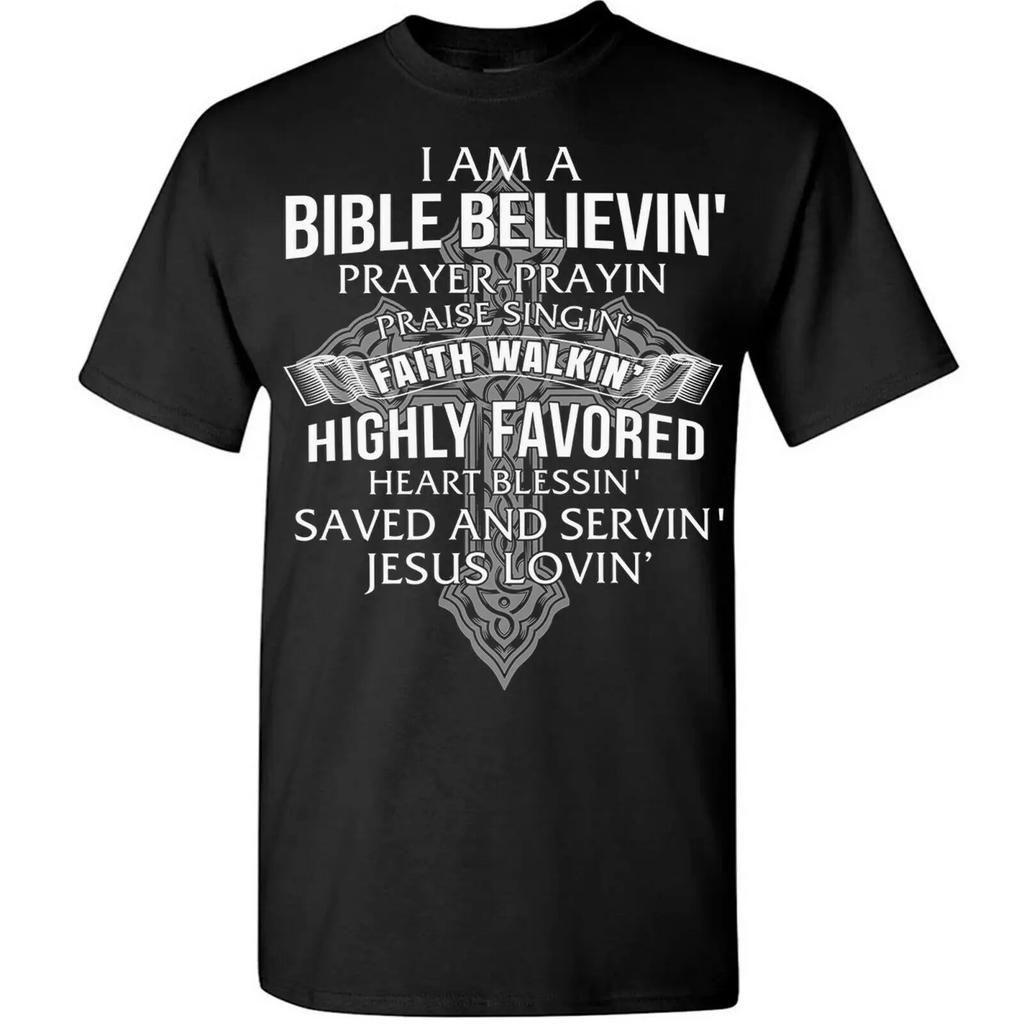 Im A Christian Bible Believing Jesus Loving TShirt Faith Prayer Cross Summer Cotton Oneck Tee Gift