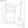 1ks Kytarový pickguard 2 otvory pro potenciometry Hliníkový 11 otvorů HH Pickguard Kryt proti poškrábání Kompatibilní pro kytarové díly stylu ST SQ