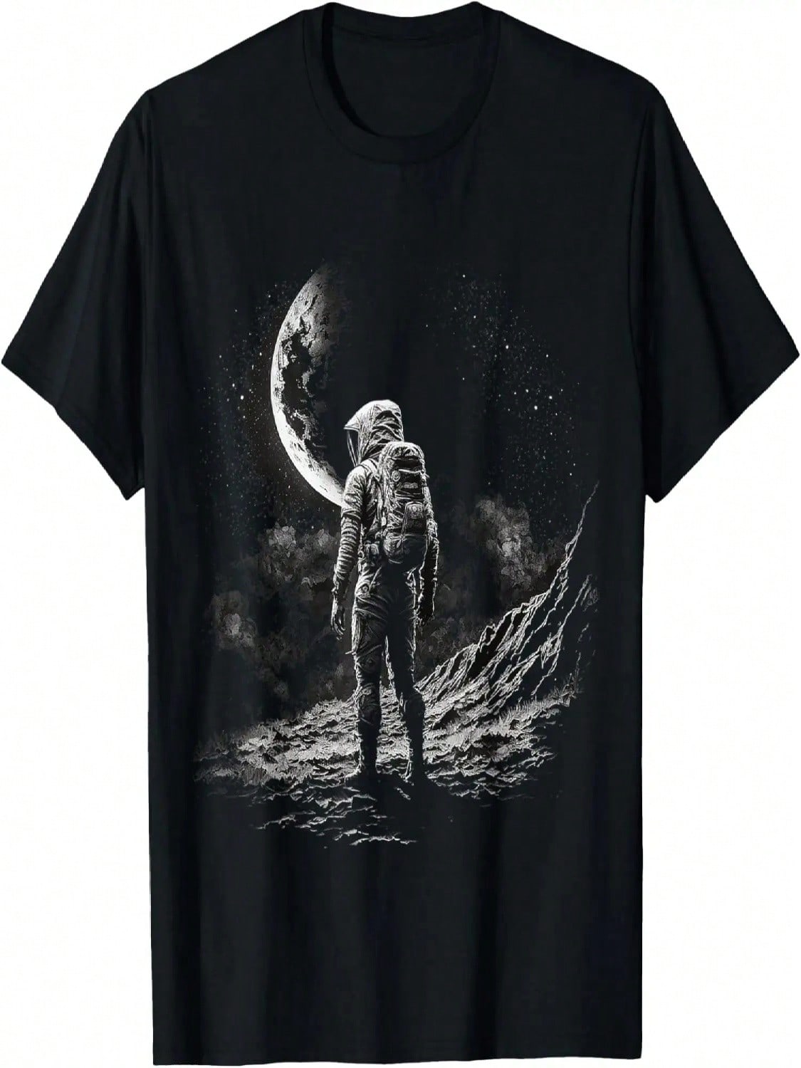 Moon Space Art Planets Artwork Astronomy T-Shirt S