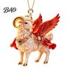 Seasonal Party Favors 2D Flat Christmas Sheep Hanging Ornament with Lanyard, Acrylic Xmas Ornaments Tree Pendant for Home Festive Decor And