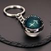 Kulatý svítící krystal zvěrokruhu Keychain - Panna & Lev