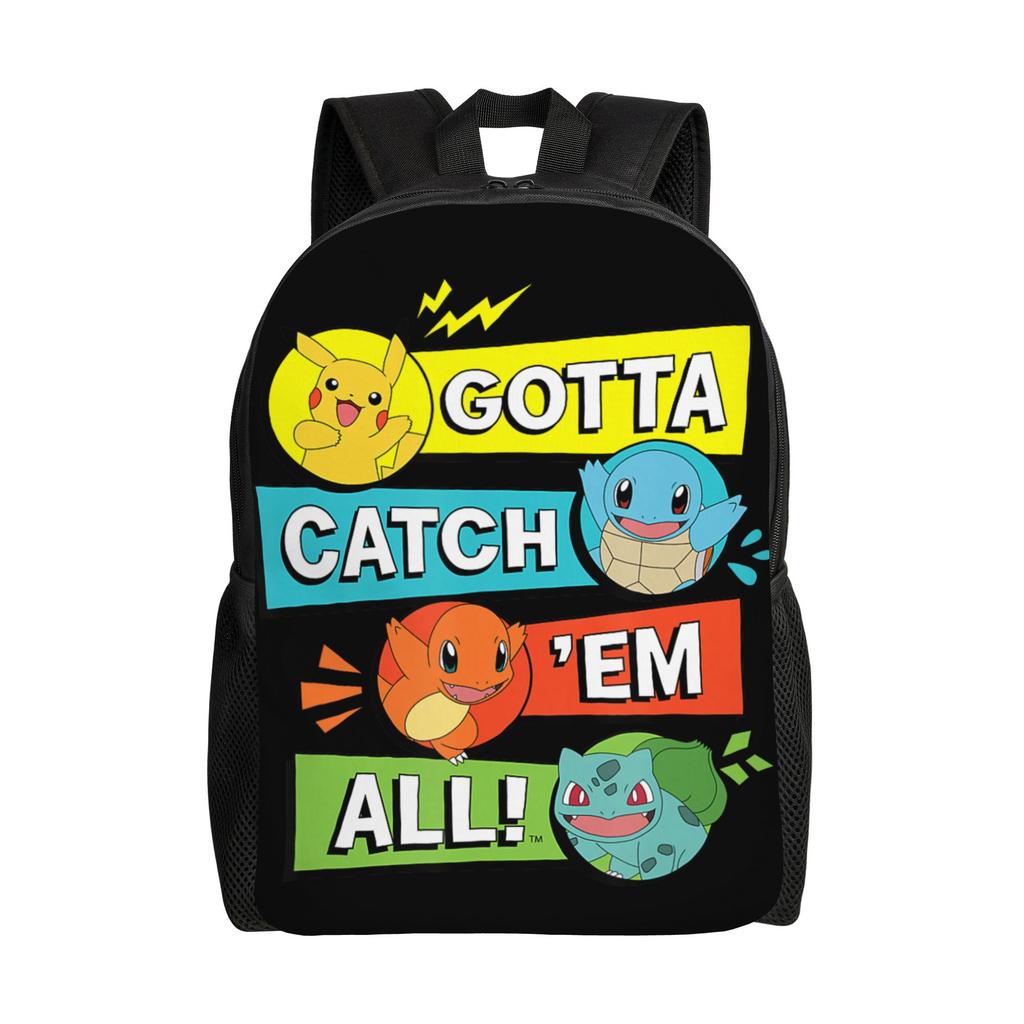 Pokemon Backpacks Pikachu Anime Lightning Scence Daypack Mochila School Retro Washable Rucksack