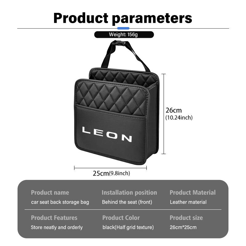 Leather Car Seat Storage Bag Chair Back Water Cup Tissue Box For Seat FR Cupra Leon Ibiza Exeo Alhambra Altea Tarraco Exeo