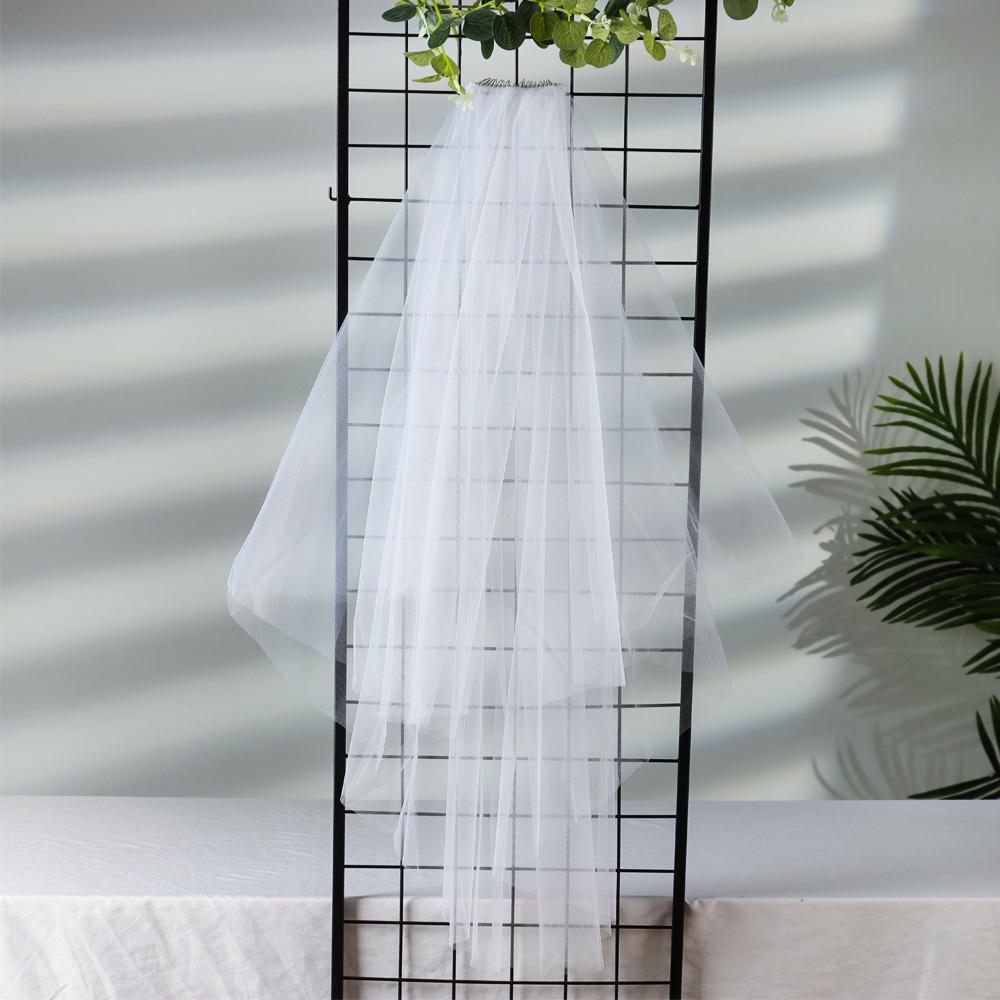 Zubehör Zweilagiger Fotofoto-Schleier Weiß Elfenbein Brautschleier Mit Kamm Damen Tüll Hochzeits Schleier