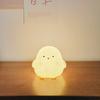 Silicone LED Bedside Night Light ABS Small Chicken Cute Desk Lamps Children's Room Bedrooms With button battery Deco Night Lamps