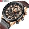 Curren 8380 Men's Waterproof Multifunction Sports Quartz Watch with Leather Strap and Calendar.