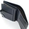 Bifold Wallet Coin Purse Zipper Type PH0451 Dark Stitch 10915 [Kitamura] L-shaped Blue/Ivory [Navy]