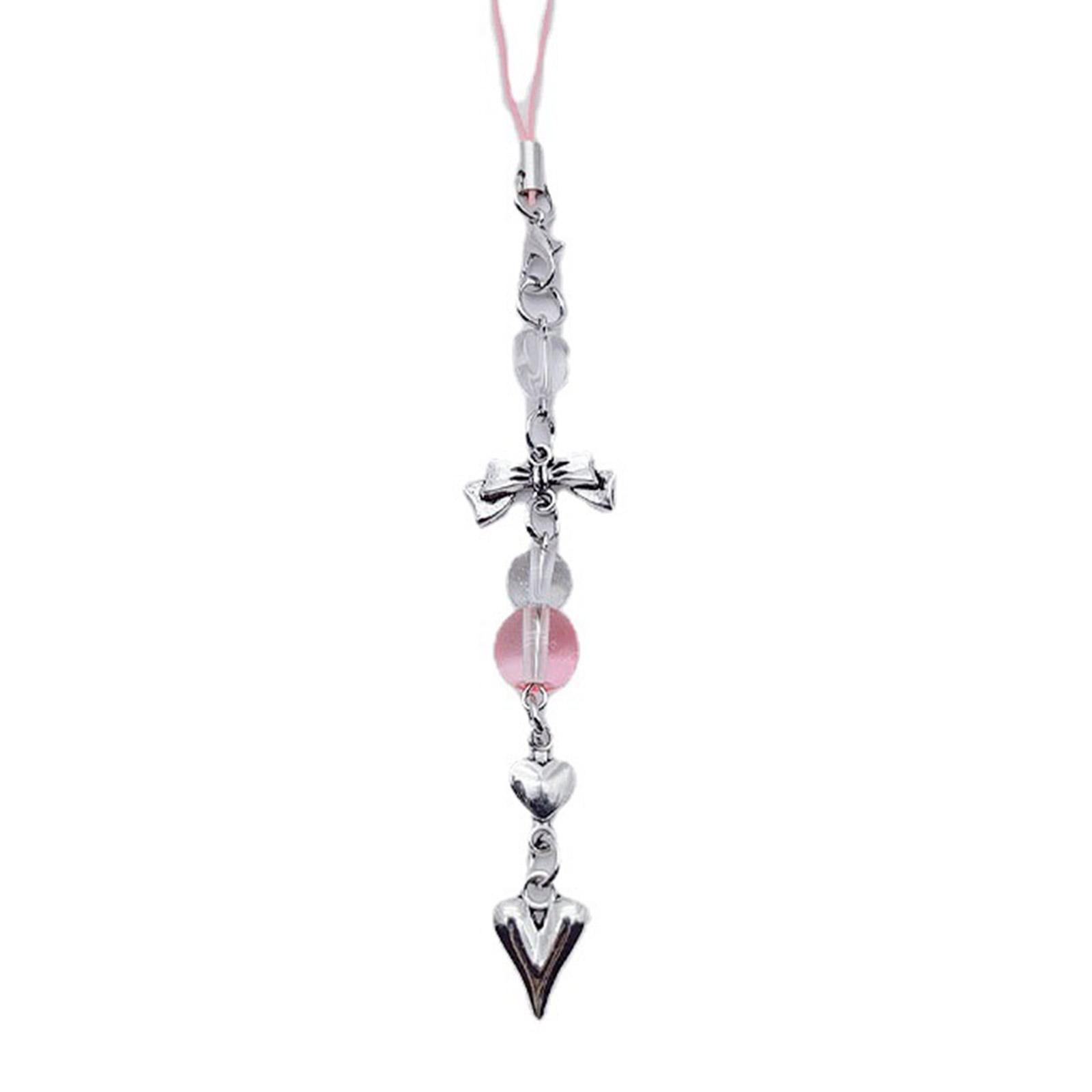 Bowknot Heart Cross Phone Charm Straps Keys Hanging Pendants Bag Decoration