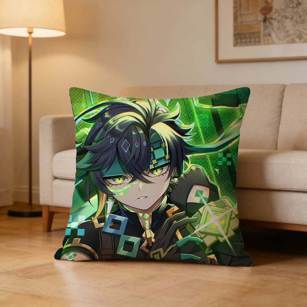 Kinich G-Genshin Impact Pillow Case Pattern Printed Pillowcase For Living Room Sofa Cushion Cover