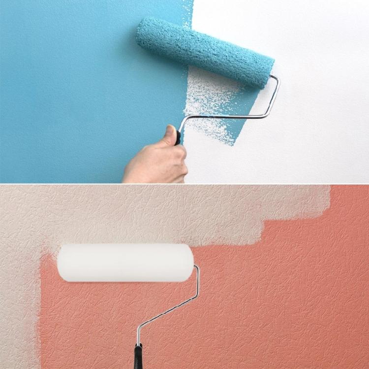 Telescopic Stainless Steel Paint Roller Set Wall Painting Tool with 3 Brush Heads for Furniture Wall Projects Enduring