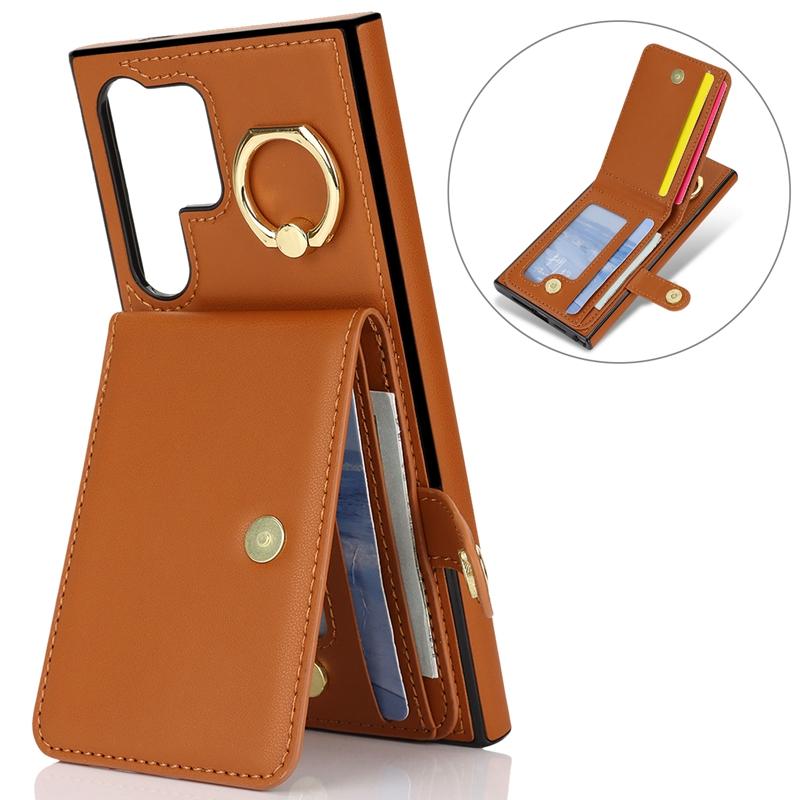 Kickstand Wallet Phone case Shockproof Cover with Ring Holder for Samsung Galaxy S24/S25 Edge/S26 Ultra/A56 5G
