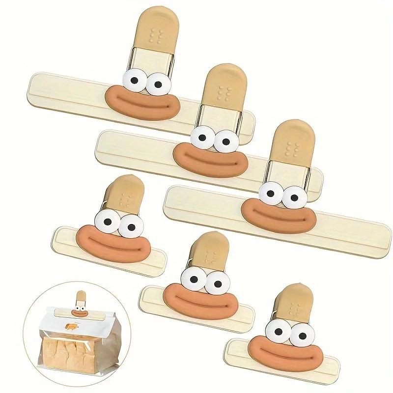Creative Face Bag Sealing Clip Food Snack Clip Kitchen Tools Decorative Small Clip Refrigerator Plastic Food Bag Storage