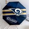 Los Angeles Rams Pattern, Automatic Folding Umbrella, Portable and Foldable Design, 8 Ribs, a Christmas or Birthday Gift.