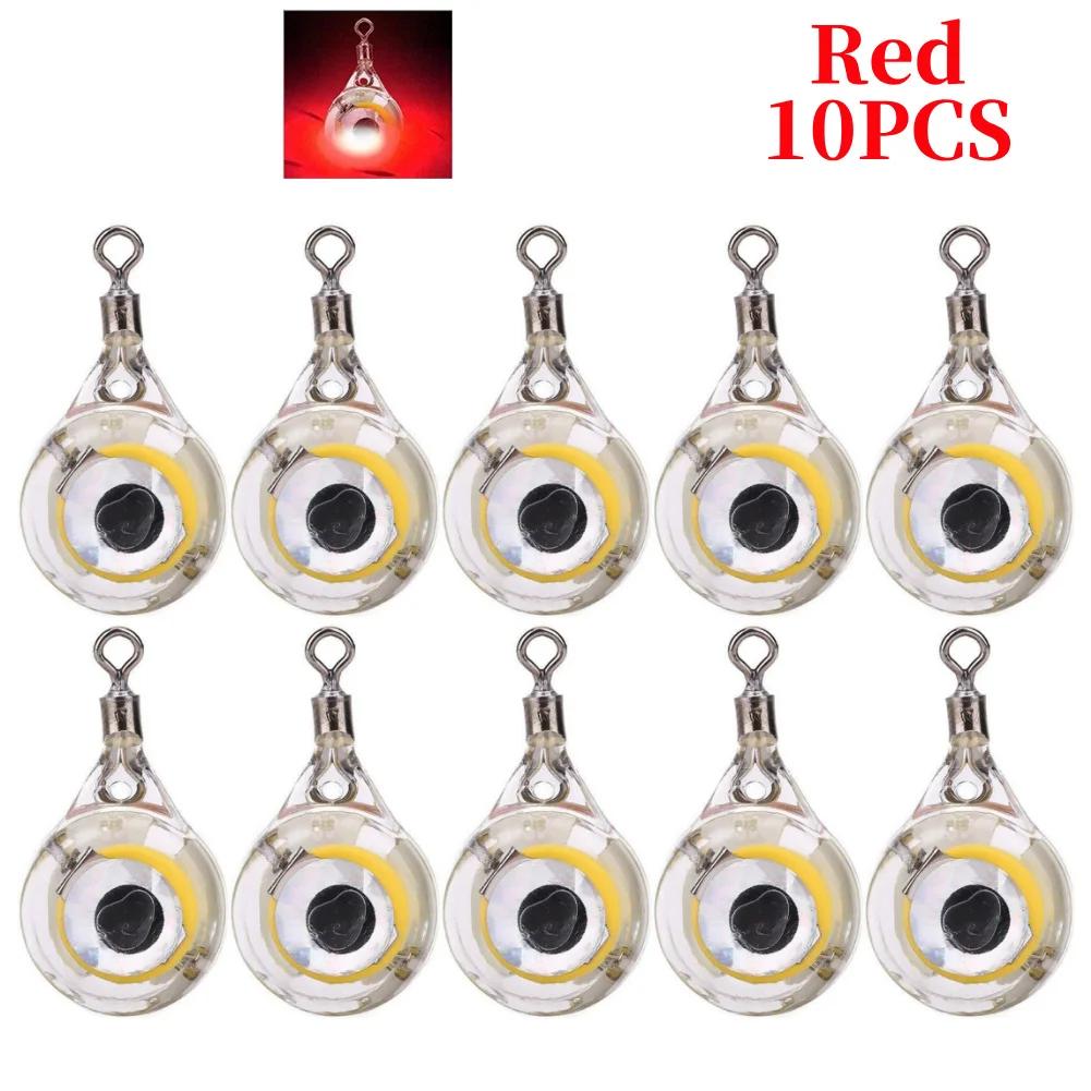 LED Attracting Fish Light Mini Deep Drop Underwater Eye Shape Fishing Squid Fishing Bait Luminous Lure for Attracting Fish