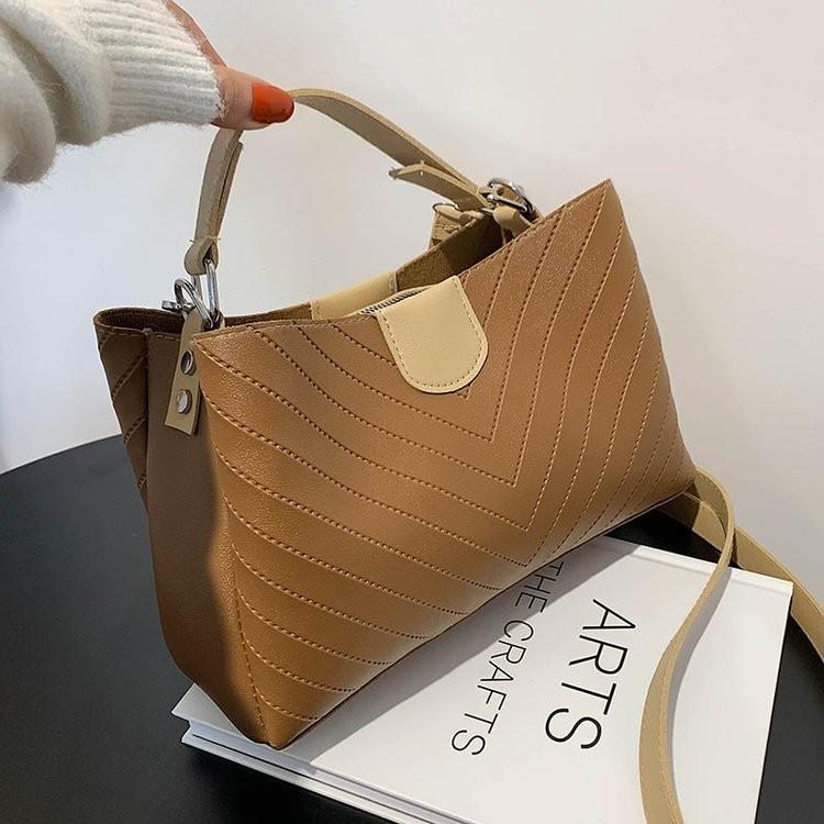 Fashionable Pu Leather Shoulder Bag Casual Crossbody Bag With Zipper Closure For Women StyleC