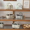 Quilted Handbag with Built-in Handle Vine Pattern Compact Size Foldable Plant Pot Organizer Cosmetics Car Office Supplies Craft Tool