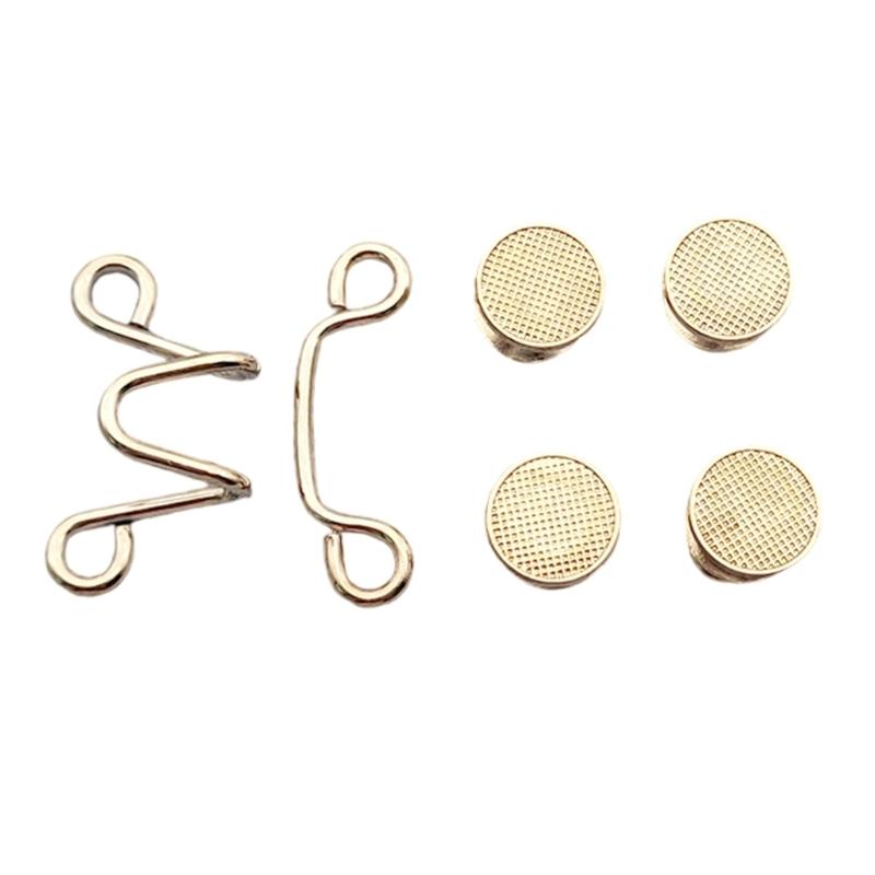 Metal Button Pins Jeans Waist Tightener Adjustable Trouser Button Pin Waist Buckle Detachable Jeans Button Pins