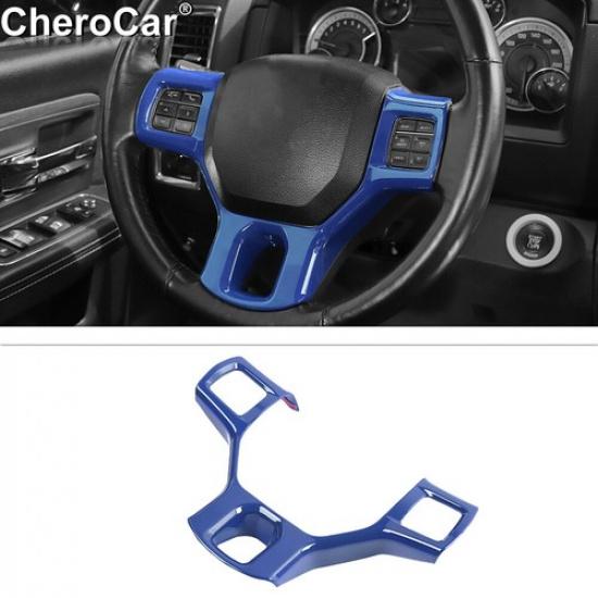

Interior Steering Wheel Trim Cover Accessories For 2011-2018 Dodge Ram 1500 Blue