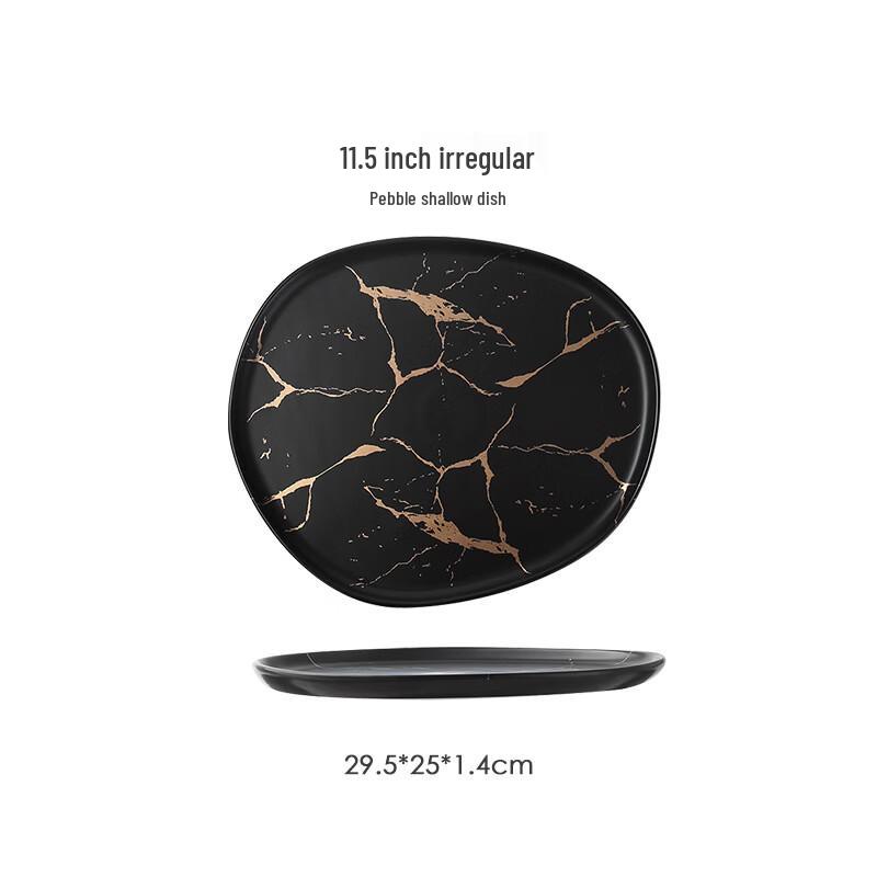 Marble Gold Ceramic Dinner Plate