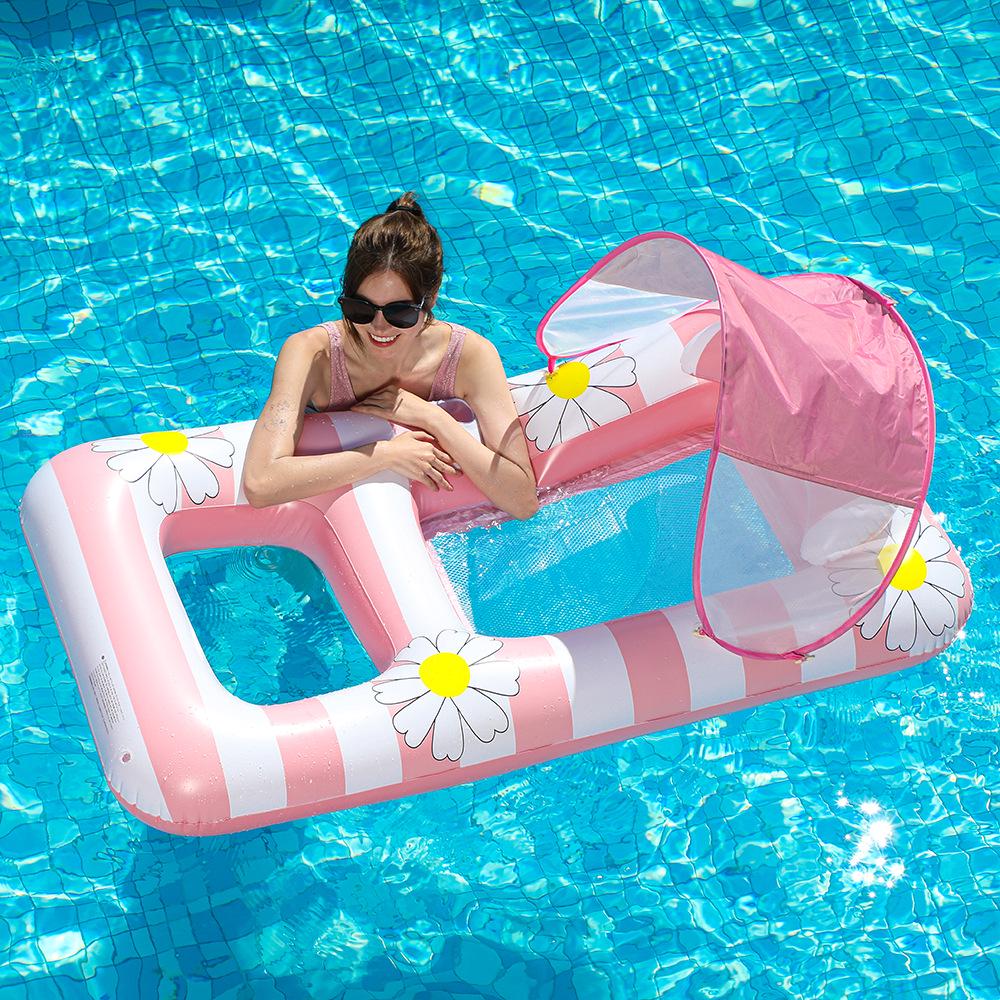 New Style Daisy Stripe Inflatable Pool Float Lounger